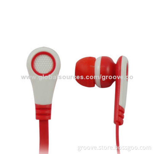 Novelty Earphones for Mobile Phones with Flat Cable, 32Ω Impedance